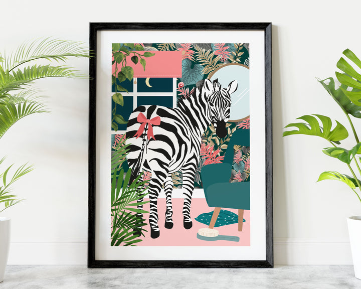 Zebra Bathroom Wall Art, Funny Animal Bathroom Prints, Toilet Art Decor, Kids Bathroom Decor, Maximalist Wall Art, Tropical Bathroom Poster