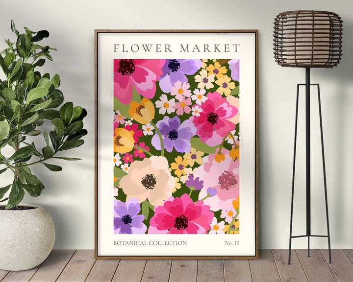 Bold Flower Market Print, Wild Flower Wall Art, Flower Market Poster, Living Room Print, Bedroom Wall Décor, Modern Abstract Floral Prints