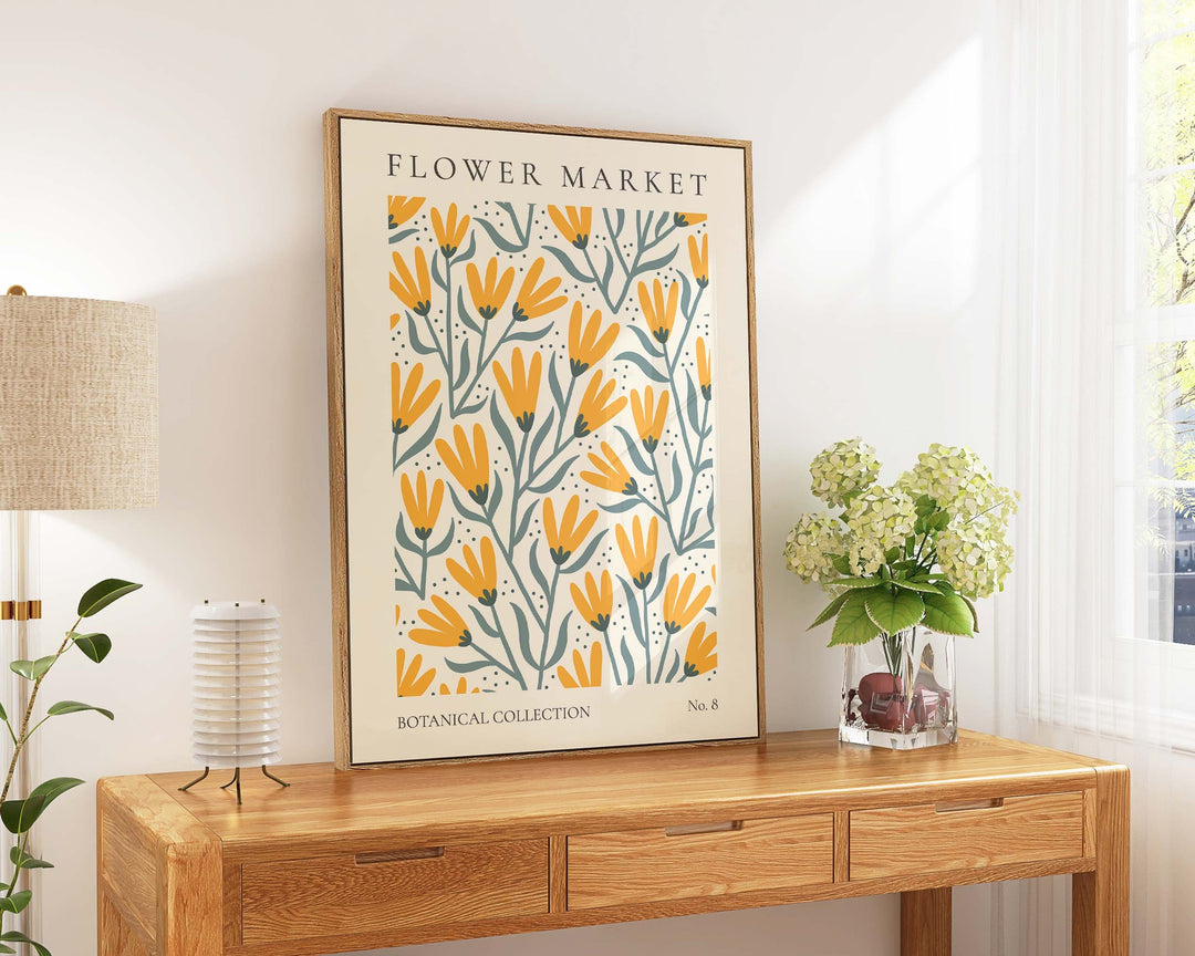 Flower Market Print, Boho Wild Flower Wall Art, Flower Market Poster, Living Room Print, Bedroom Wall Décor, Modern Abstract Floral Prints