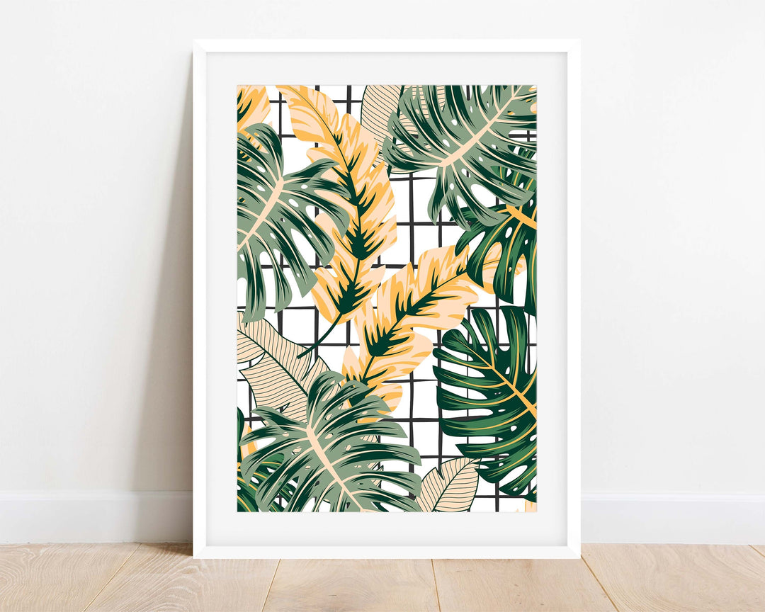 Abstract Tropical Leaves Wall Art, Pink Rainforest Botanical Print, Monstera Leaf House Plant Bathroom Decor, Above Bed Gallery Wall Art