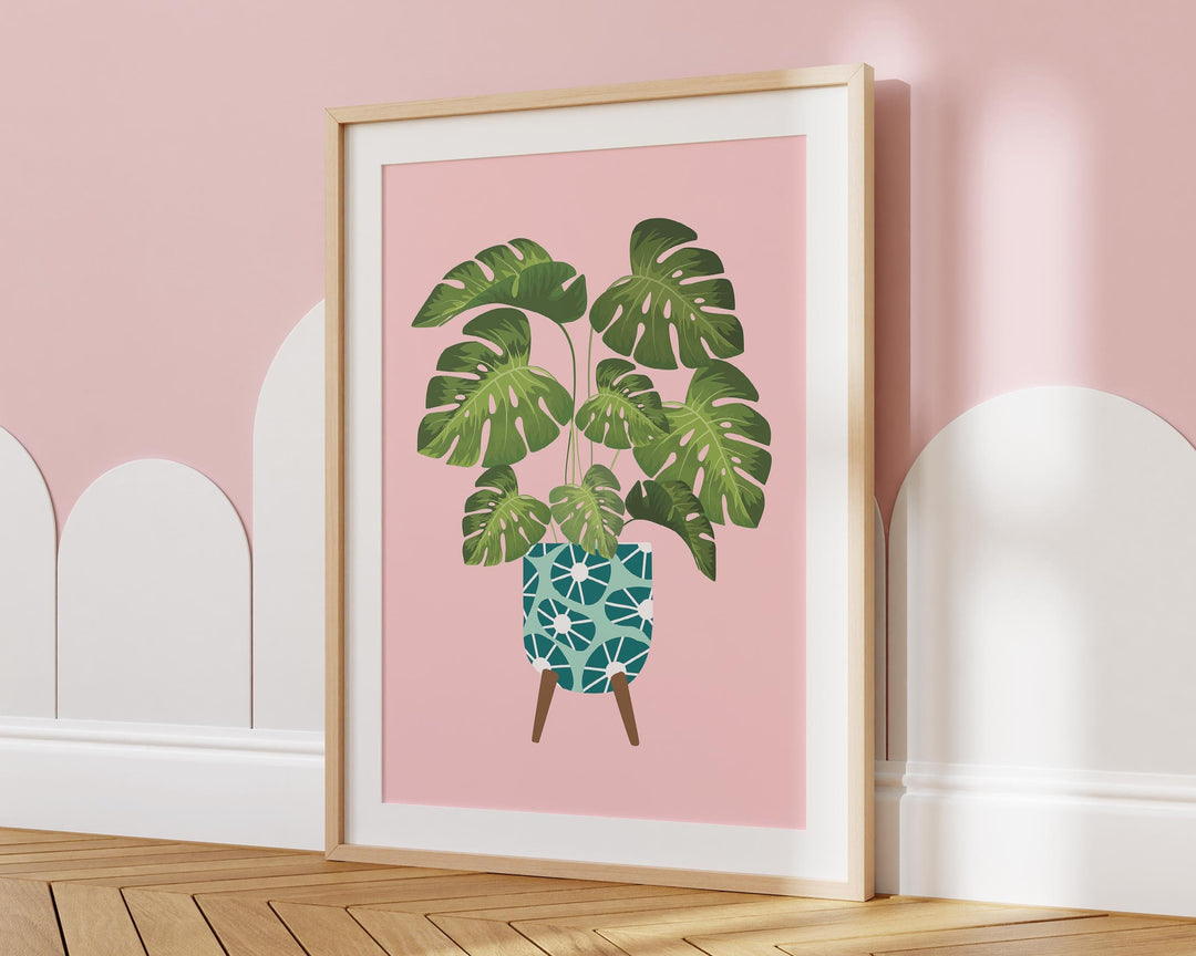 Monstera Plant Print, Monstera Leaf Wall Art, Modern Botanical Plant Art, Plant Lover Print Gift, Plant Lady Gifts, Boho Style Plant Poster