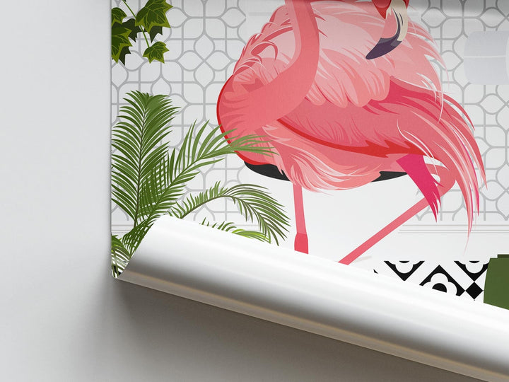 Flamingo Black And White Bathroom Wall Art, Funny Animal Bathroom Prints, Toilet Art, Bathroom Decor, Maximalist Wall Art, Bathroom Poster