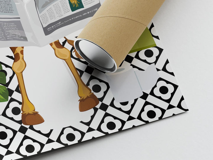 Giraffe on Toilet Botanical Bathroom Prints, Animal on Toilet Funny Bathroom Art, Tropical Boho Safari Jungle Art Decor, Cloakroom Wall Art