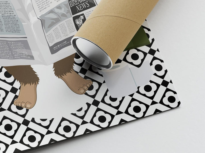 Monkey on Toilet Monochrome Bathroom Print, Animal on Toilet Cloakroom Wall Art, Botanical Black And White Bathroom Decor, Fun Nursery Print