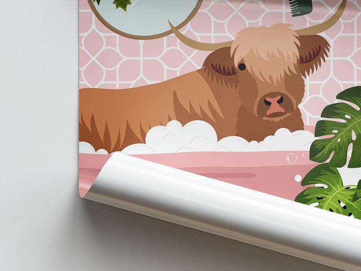 Highland Cow Bathroom Wall Art, Funny Animal Bathroom Prints, Toilet Art Decor, Kids Bathroom Decor, Maximalist Wall Art, Bathroom Poster