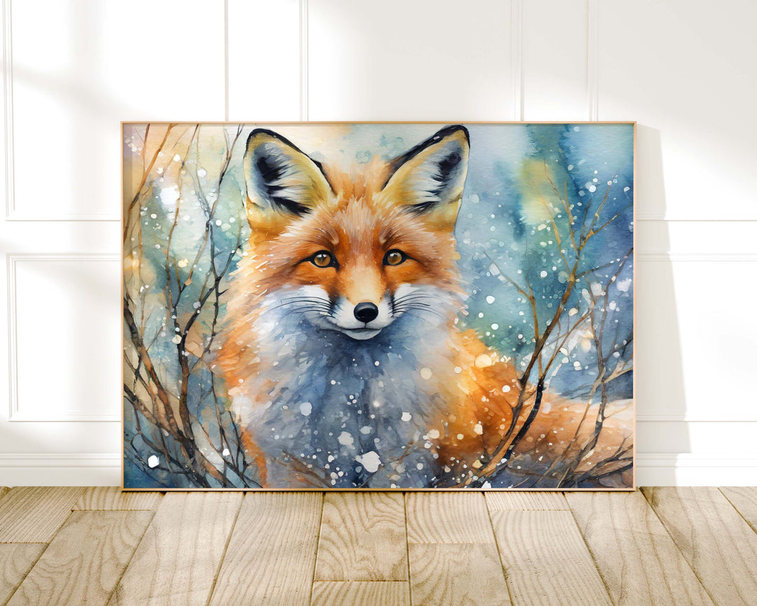 Fox Watercolour Painting, Animal Print, Cottagecore Farmhouse Gallery Wall Art, Original Art Fox Poster, Nature Lover Gift, Home Wall Decor