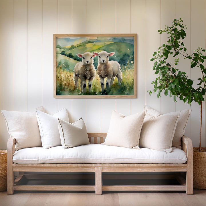 Sheep Watercolour Painting, Farming Animal Print, Cottagecore Farmhouse Decor, Original Living Room Wall Art, Nature Home Decor Farming Gift