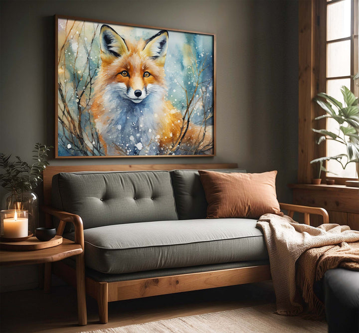 Fox Watercolour Painting, Animal Print, Cottagecore Farmhouse Gallery Wall Art, Original Art Fox Poster, Nature Lover Gift, Home Wall Decor