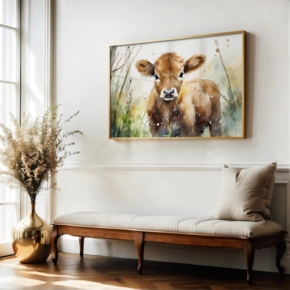 Cow Watercolour Painting, Farm Animal Print, Cottagecore Farmhouse Decor, Living Room Wall Art, Nature Lover Home Art Decor, Farming Gifts