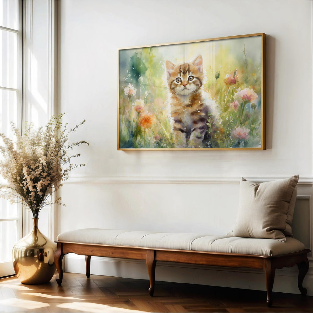 Cat Watercolour Print, Kids Animal Prints, Cute Kitten Print for Kids, Cat Gift For Cat Lovers Poster, Kids Bedroom Decor Wall Art, Pet Gift