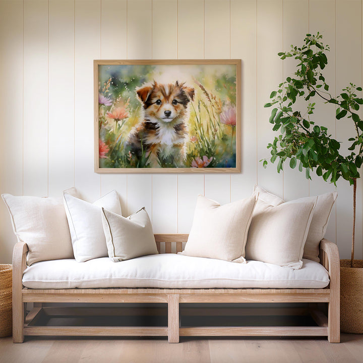 Dog Watercolour Print, Cute Puppy Pet Portrait, Animal Print For Kids, Dog Gifts For Dog Lovers, Kids Bedroom Decor Wall Art, Pet Puppy Gift