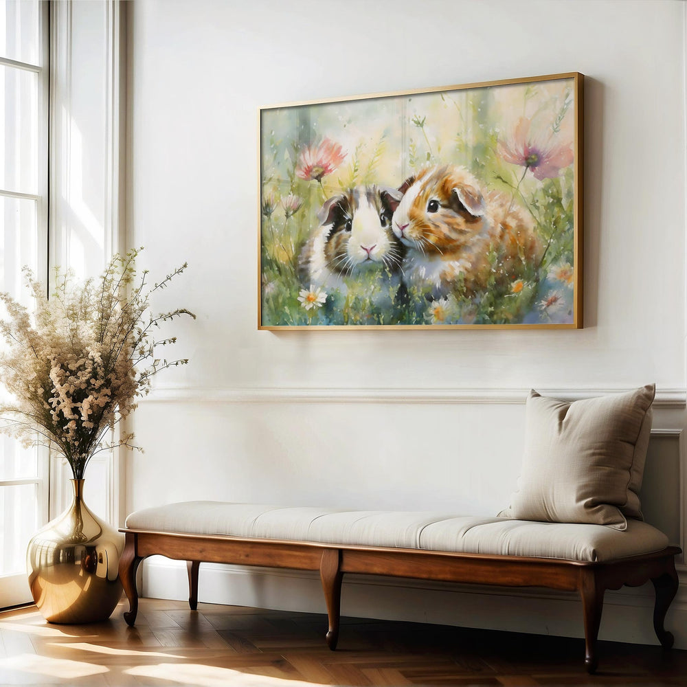 Guinea Pig Watercolour Print, Girls Animal Prints, Guinea Pig Gift, Prints For Kids, Large Bedroom Wall Art, Kids Decor Wall Art, Pet Gift