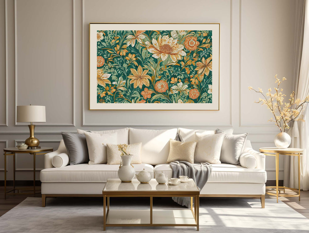 William Morris Style Print, Vintage Botanical Art, Vintage Floral Wall Decor, Vintage Flower Large Living Room Wall Art, Exhibition Poster