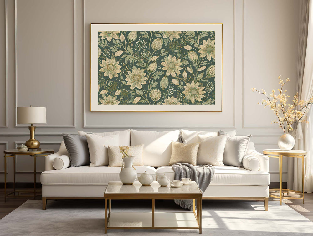 William Morris Style Print, Vintage Botanical Art, Vintage Floral Wall Decor, Vintage Flower Large Living Room Wall Art, Exhibition Poster