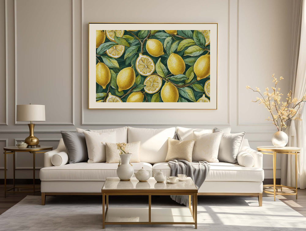 William Morris Style Vintage Lemons Print, Botanical Gifts Fruit Decor, Kitchen Prints, Kitchen Gift, Dining Room Wall Art, Food Art Gifts
