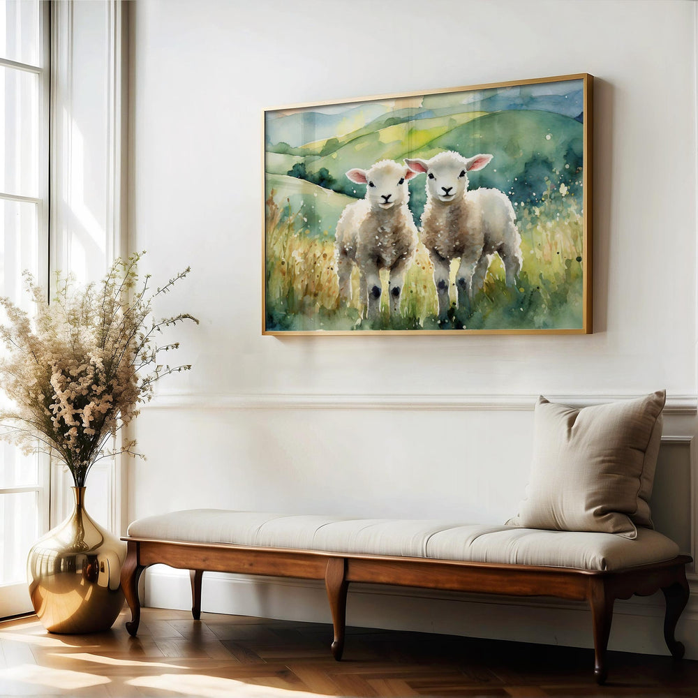 Sheep Watercolour Painting, Farming Animal Print, Cottagecore Farmhouse Decor, Original Living Room Wall Art, Nature Home Decor Farming Gift