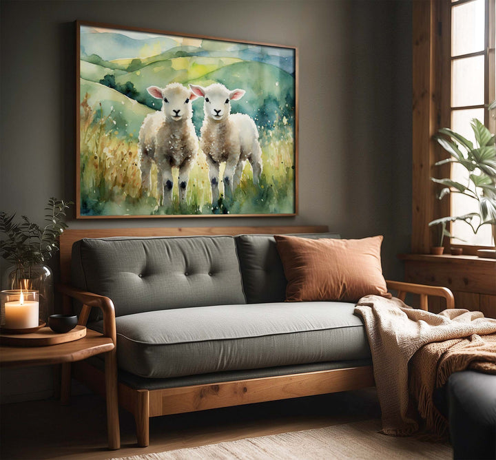 Sheep Watercolour Painting, Farming Animal Print, Cottagecore Farmhouse Decor, Original Living Room Wall Art, Nature Home Decor Farming Gift