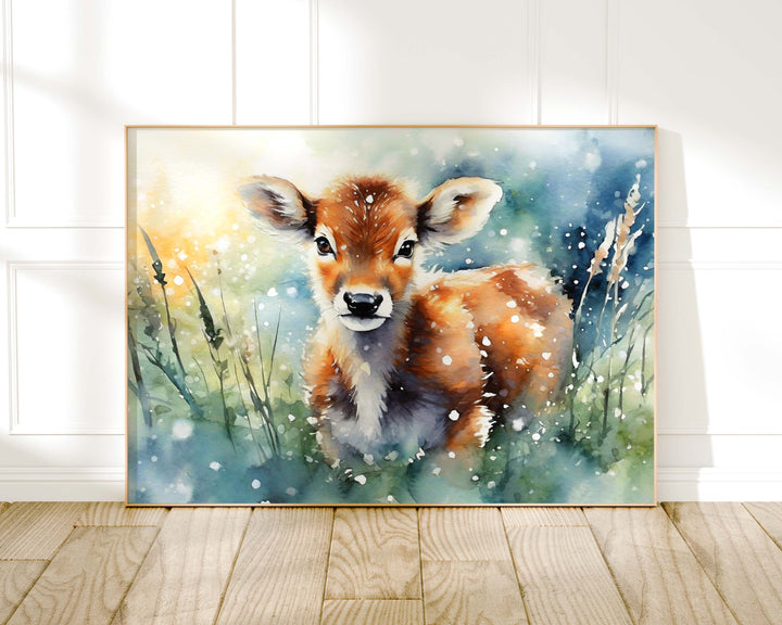 Cow Watercolour Painting, Farm Animal Print, Cottagecore Farmhouse Decor, Living Room Wall Art, Nature Lover Home Art Decor, Farming Gifts