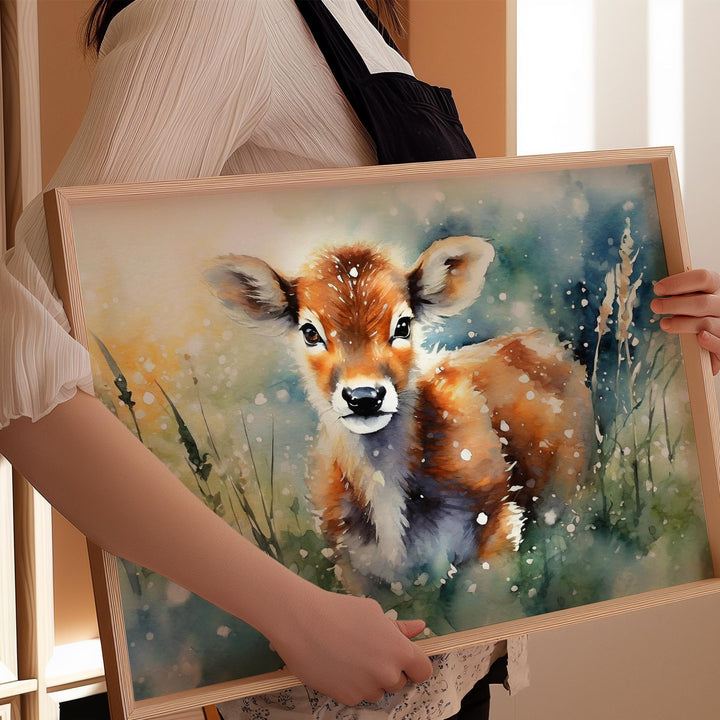 Cow Watercolour Painting, Farm Animal Print, Cottagecore Farmhouse Decor, Living Room Wall Art, Nature Lover Home Art Decor, Farming Gifts