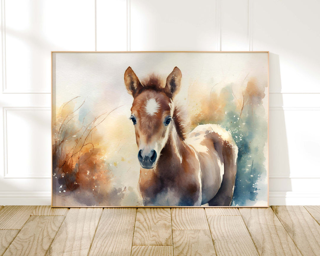 Horse Watercolour Painting, Wildlife Animal Print, Cottagecore Farmhouse Decor, Animal Poster, Living Room Wall Art, Nature Lover Horse Gift