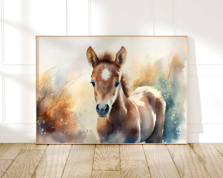 Horse Watercolour Painting, Wildlife Animal Print, Cottagecore Farmhouse Decor, Animal Poster, Living Room Wall Art, Nature Lover Horse Gift