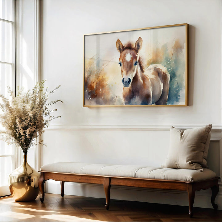 Horse Watercolour Painting, Wildlife Animal Print, Cottagecore Farmhouse Decor, Animal Poster, Living Room Wall Art, Nature Lover Horse Gift
