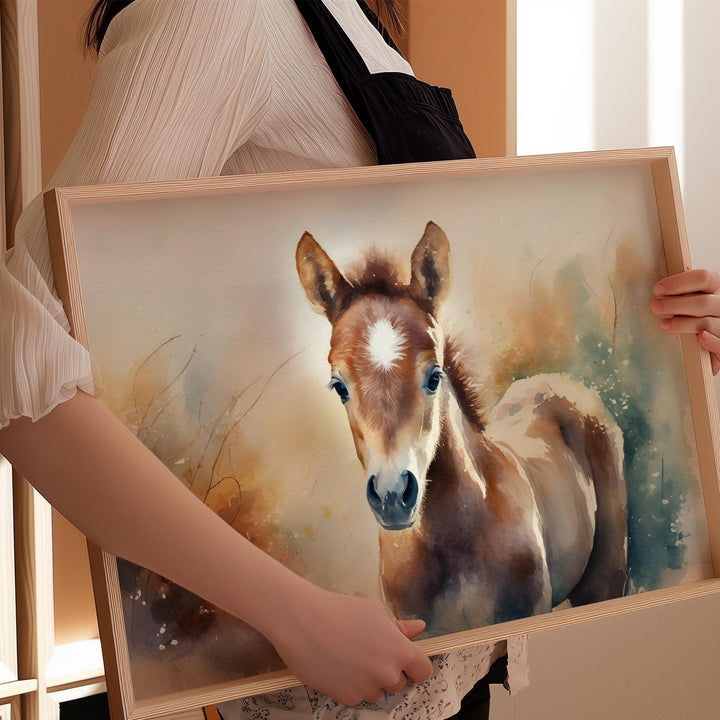 Horse Watercolour Painting, Wildlife Animal Print, Cottagecore Farmhouse Decor, Animal Poster, Living Room Wall Art, Nature Lover Horse Gift