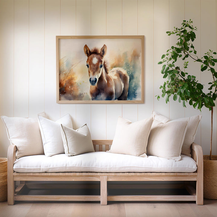 Horse Watercolour Painting, Wildlife Animal Print, Cottagecore Farmhouse Decor, Animal Poster, Living Room Wall Art, Nature Lover Horse Gift