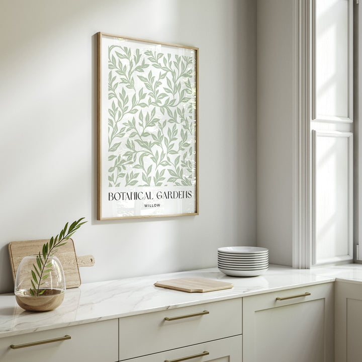 William Morris Style Botanical Garden Wall Art, Green Living Room Decor, William Morris inspired Willow Print, New Home Housewarming Gift