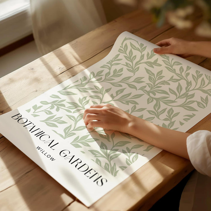 William Morris Style Botanical Garden Wall Art, Green Living Room Decor, William Morris inspired Willow Print, New Home Housewarming Gift