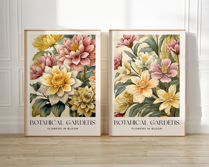 Set of 2 William Morris Style Prints, Vintage Floral Art, Living Room Wall Art, Housewarming Gift, Exhibition Poster Print, Botanical Art