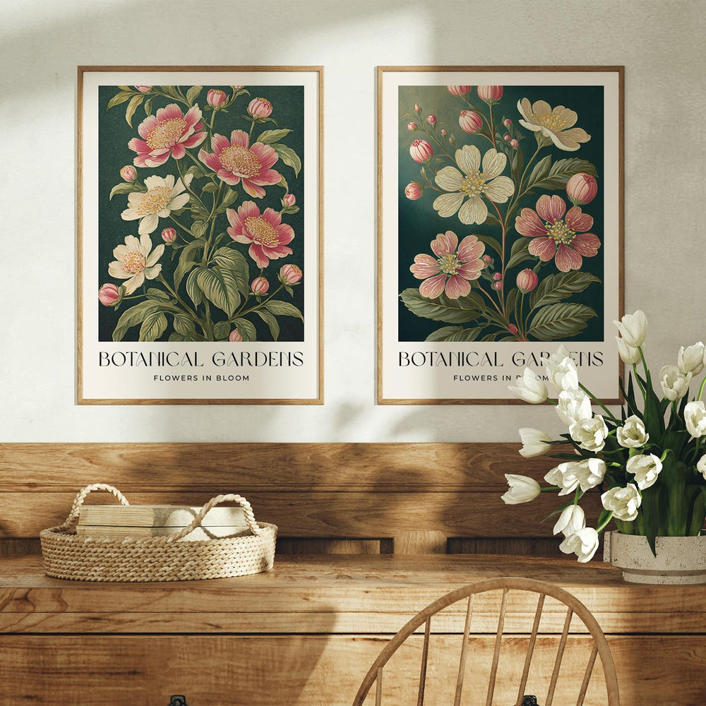 Set of 2 William Morris Style Prints, Vintage Botanical Floral Wall Art, Living Room Decor, New Home Housewarming Gift, Exhibition Posters