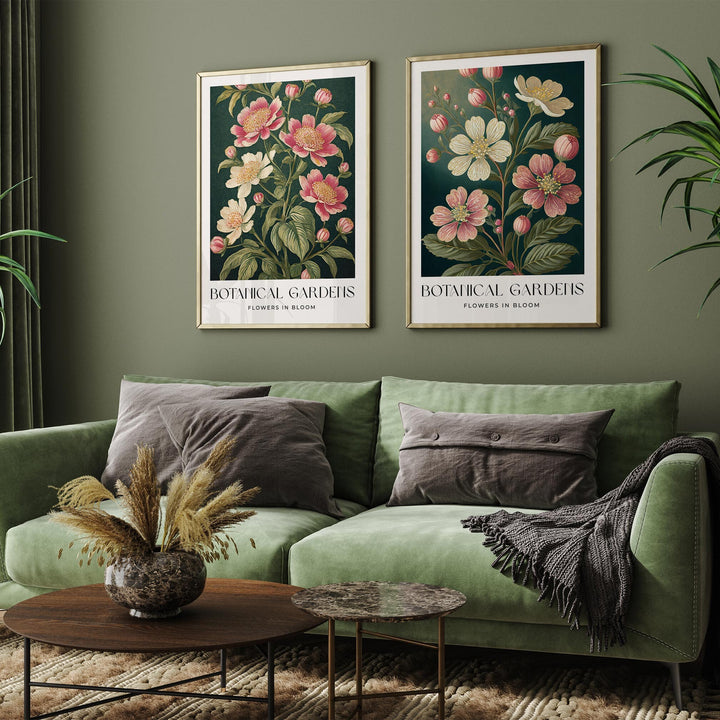 Set of 2 William Morris Style Prints, Vintage Botanical Floral Wall Art, Living Room Decor, New Home Housewarming Gift, Exhibition Posters