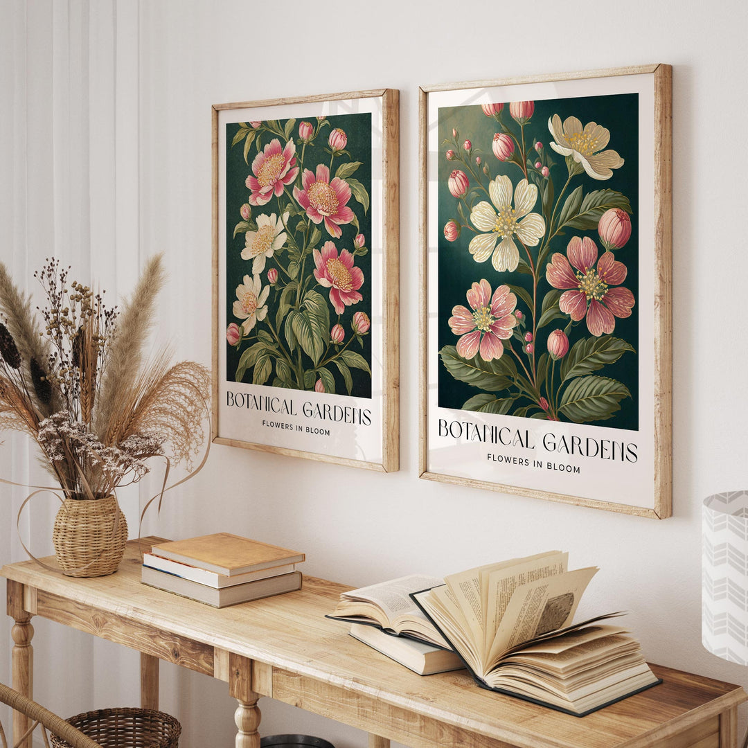 Set of 2 William Morris Style Prints, Vintage Botanical Floral Wall Art, Living Room Decor, New Home Housewarming Gift, Exhibition Posters