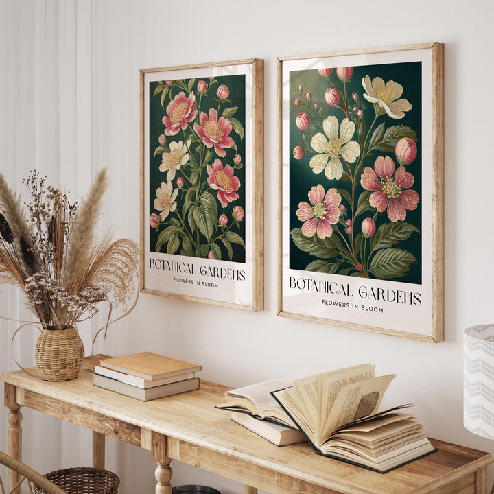 Set of 2 William Morris Style Prints, Vintage Botanical Floral Wall Art, Living Room Decor, New Home Housewarming Gift, Exhibition Posters