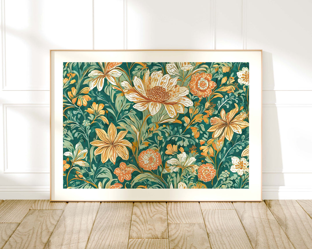 William Morris Style Print, Vintage Botanical Art, Vintage Floral Wall Decor, Vintage Flower Large Living Room Wall Art, Exhibition Poster