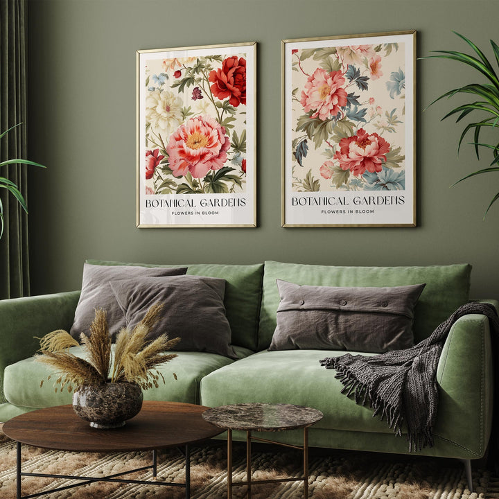 Set of 2 William Morris Style Prints, Vintage Botanical Floral Wall Art, Living Room Decor, New Home Housewarming Gift, Exhibition Posters