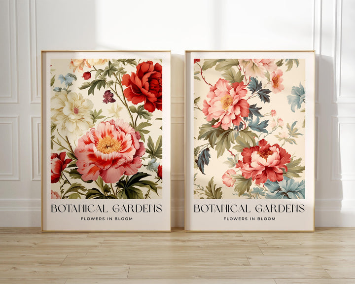 Set of 2 William Morris Style Prints, Vintage Botanical Floral Wall Art, Living Room Decor, New Home Housewarming Gift, Exhibition Posters
