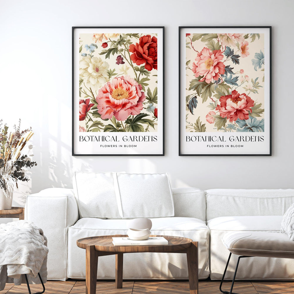 Set of 2 William Morris Style Prints, Vintage Botanical Floral Wall Art, Living Room Decor, New Home Housewarming Gift, Exhibition Posters