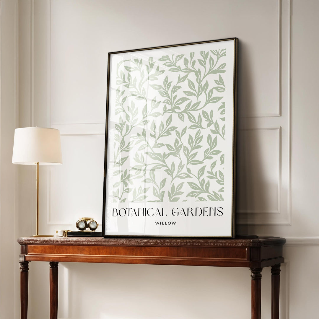 William Morris Style Botanical Garden Wall Art, Green Living Room Decor, William Morris inspired Willow Print, New Home Housewarming Gift