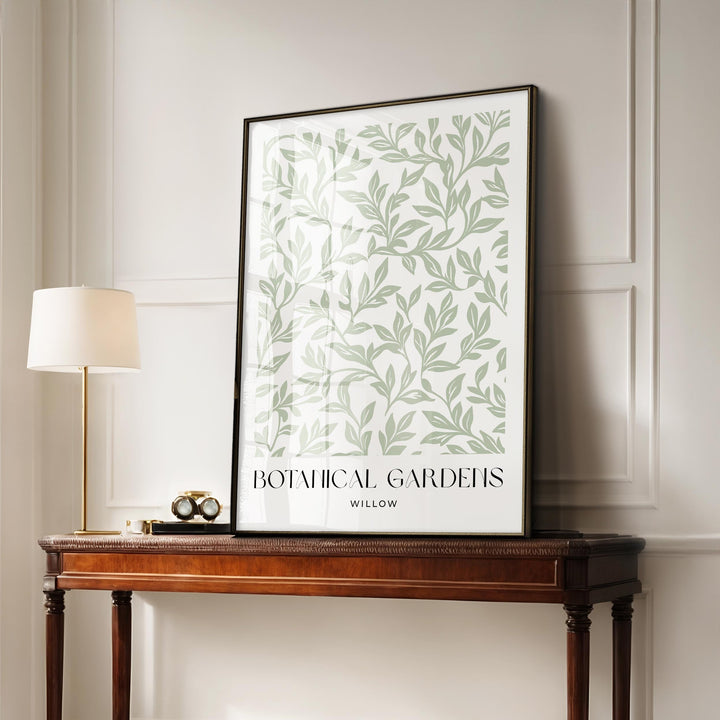 William Morris Style Botanical Garden Wall Art, Green Living Room Decor, William Morris inspired Willow Print, New Home Housewarming Gift