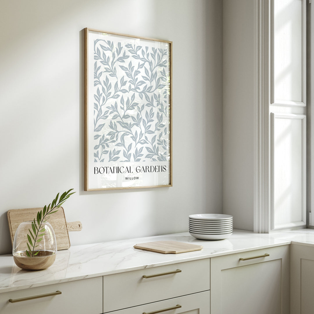 William Morris Style Botanical Garden Wall Art, Grey Living Room Decor, William Morris inspired Willow Art Print, New Home Housewarming Gift