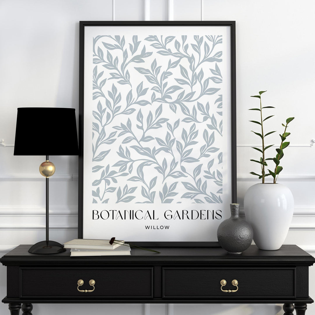 William Morris Style Botanical Garden Wall Art, Grey Living Room Decor, William Morris inspired Willow Art Print, New Home Housewarming Gift