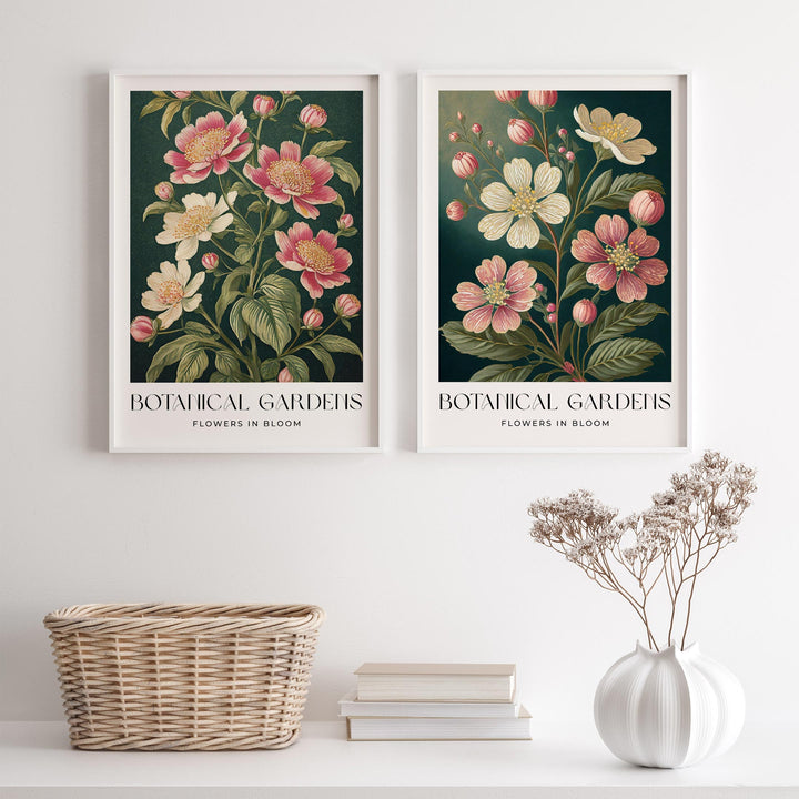 Set of 2 William Morris Style Prints, Vintage Botanical Floral Wall Art, Living Room Decor, New Home Housewarming Gift, Exhibition Posters