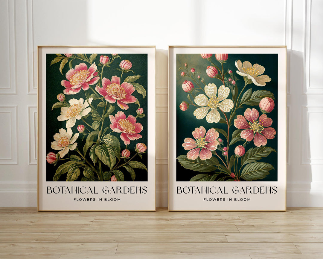 Set of 2 William Morris Style Prints, Vintage Botanical Floral Wall Art, Living Room Decor, New Home Housewarming Gift, Exhibition Posters