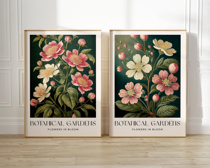 Set of 2 William Morris Style Prints, Vintage Botanical Floral Wall Art, Living Room Decor, New Home Housewarming Gift, Exhibition Posters