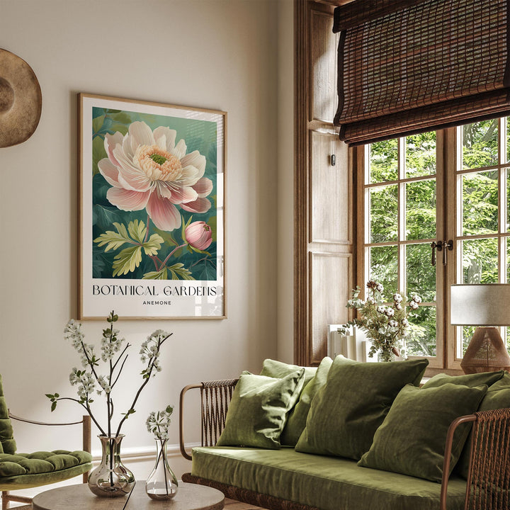 William Morris Style Flower Print, Vintage Botanical Floral Wall Art, Living Room Flower Decor, Housewarming Gift, Exhibition Poster Print