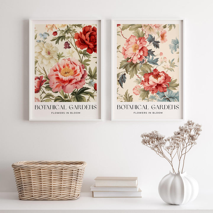 Set of 2 William Morris Style Prints, Vintage Botanical Floral Wall Art, Living Room Decor, New Home Housewarming Gift, Exhibition Posters