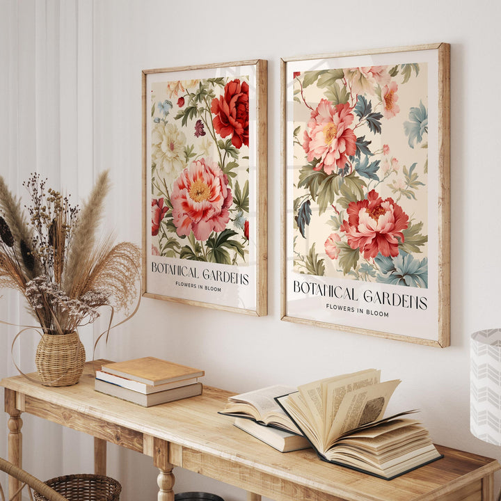 Set of 2 William Morris Style Prints, Vintage Botanical Floral Wall Art, Living Room Decor, New Home Housewarming Gift, Exhibition Posters