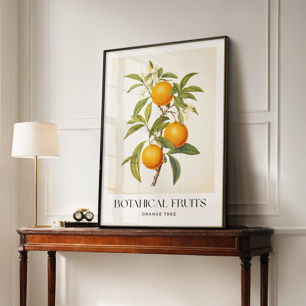 Orange Tree Botanical Print, Oranges Fruit Illustration, Farmhouse Kitchen Decor Wall Art, Vintage Citrus Fruit Market Poster, Foodie Gift